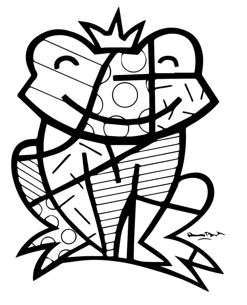 Desenhos de Sapo de Romero Britto para Colorir