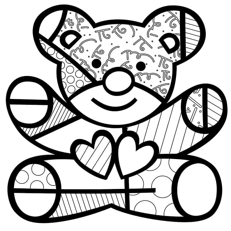 Desenhos de Ursinho de Romero Britto para Colorir