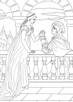 Desenho de Romeu e Julieta grátis para Imprimir e Colorir