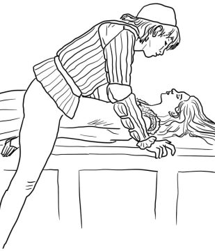 Desenho de Romeu e Julieta para Colorir Download