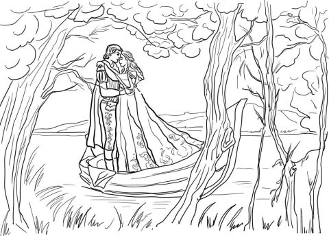 Desenho de Romeu e Julieta para Colorir Imprimível