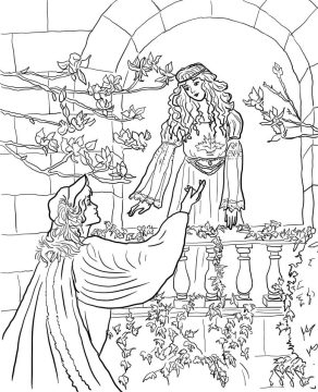 Desenho de Romeu e Julieta para Colorir Pdf grátis