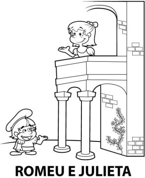 Desenho de Romeu e Julieta Pdf para Colorir