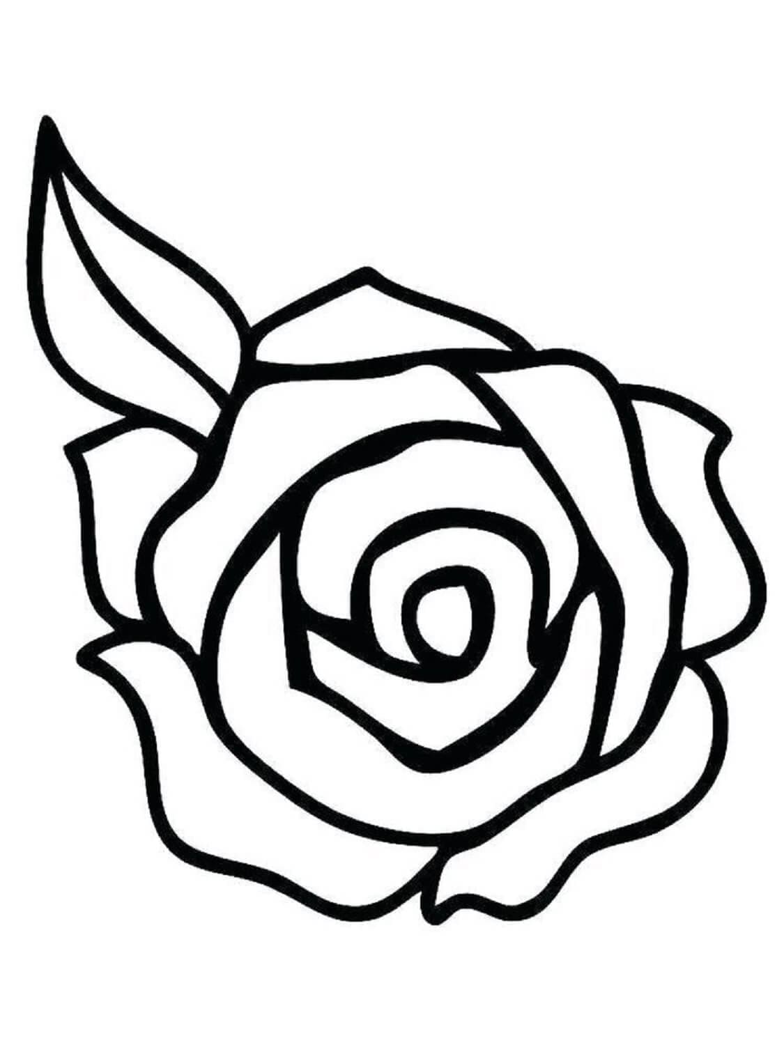 Desenhos de Rosa Fácil para Colorir