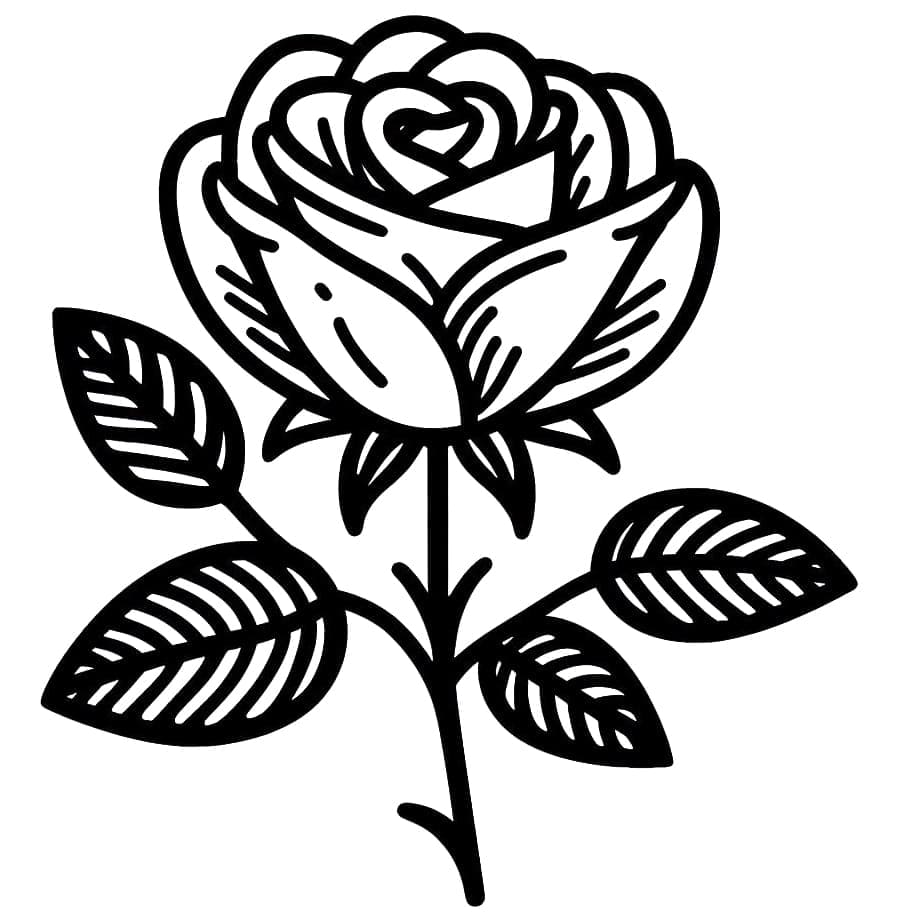 Desenhos de Rosa Incrível para Colorir