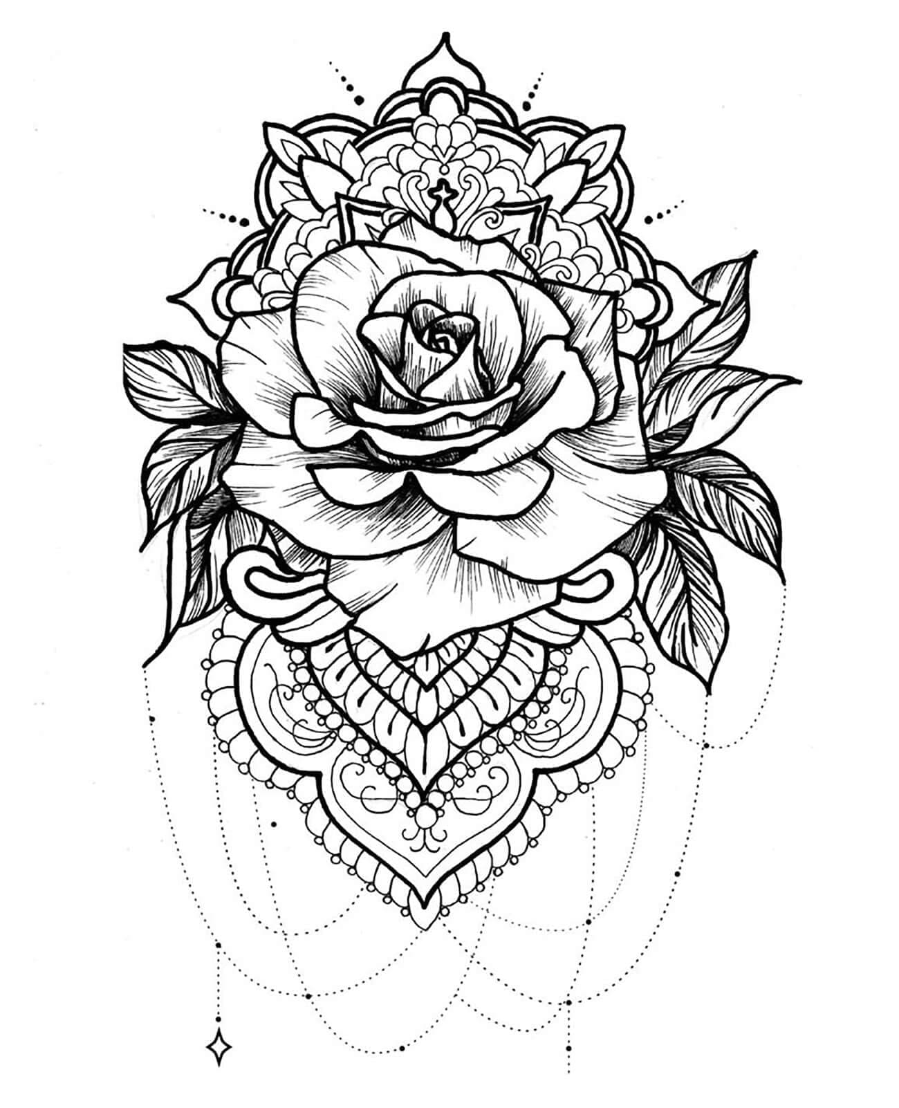 Desenhos de Rosas Maravilhosas para Colorir