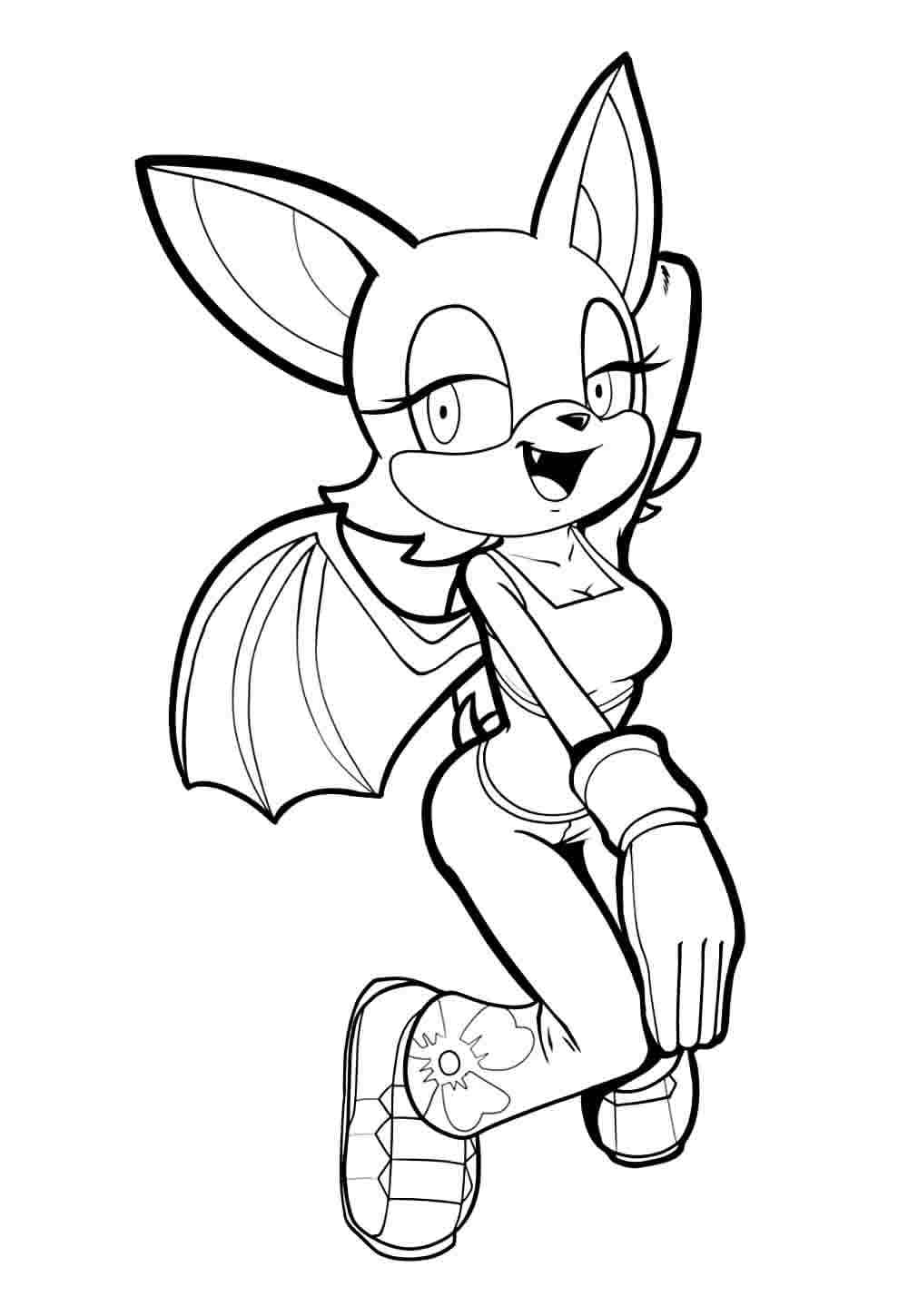 Desenho de Adorável Rouge The Bat para Colorir