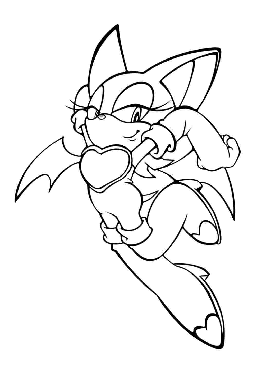 Desenho de Rouge The Bat Feliz para Colorir