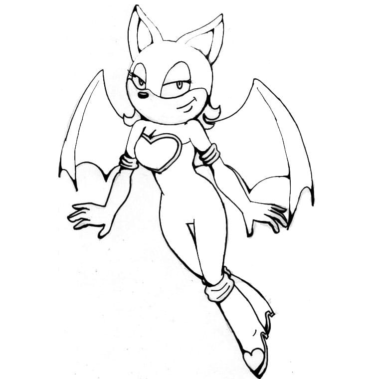 Desenho de Rouge The Bat para Crianças de 1 Ano para Colorir