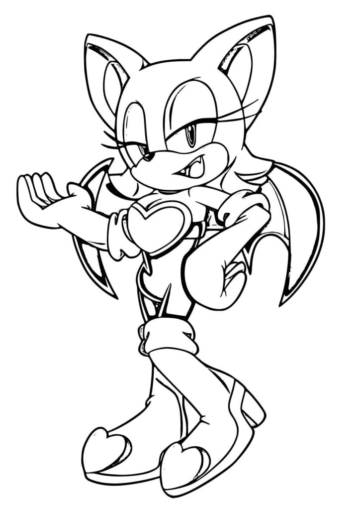 Desenho de Rouge The Bat para Crianças de 2 Anos para Colorir