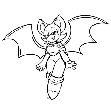 Desenho de Rouge The Bat para crianças de 4 Anos para Colorir