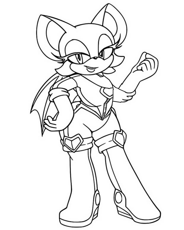 Desenho de Rouge The Bat para Crianças de 5 Anos para Colorir
