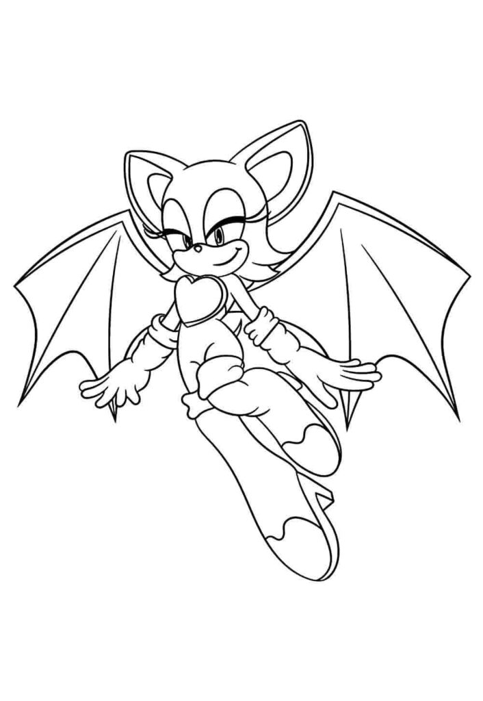 Desenho de Rouge The Bat Sonic para Colorir