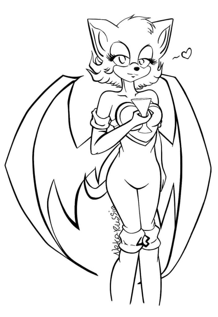 Desenho de Sonic Rouge The Bat para Colorir