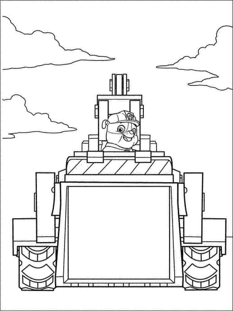 Desenho de Rubble Patrulhá Canina Grátis para Colorir