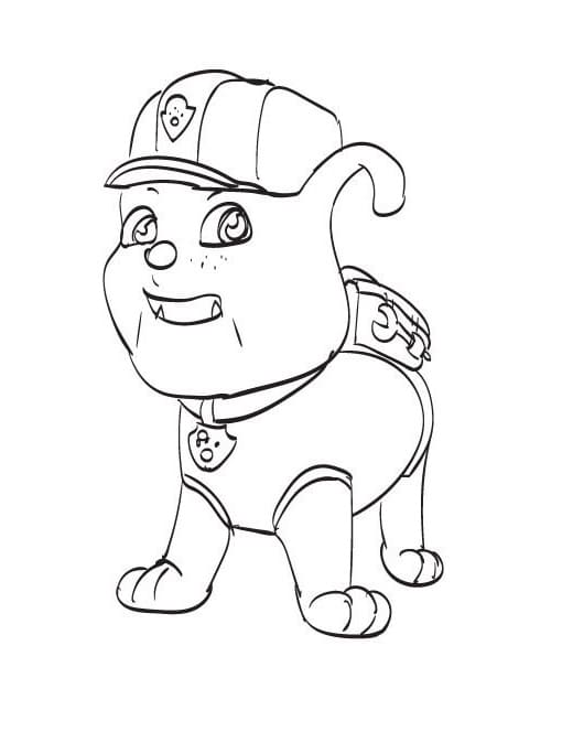 Desenho de Rubble Patrulhá Canina Grátis para Crianças para Colorir