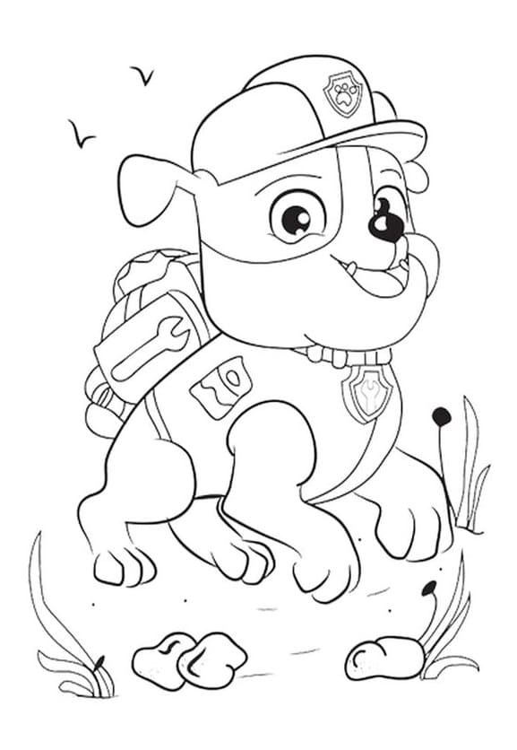 Desenho de Rubble Patrulhá Canina para Colorir