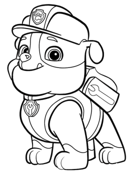 Desenho Pdf do Rubble da Patrulha Canina para Imprimir e Colorir
