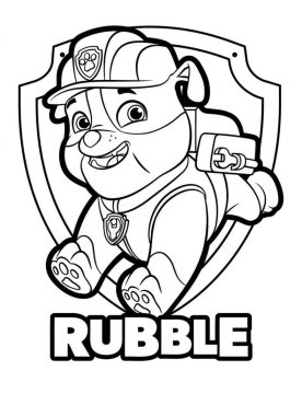 Desenho Rubble de Patrulha da Pata para Colorir