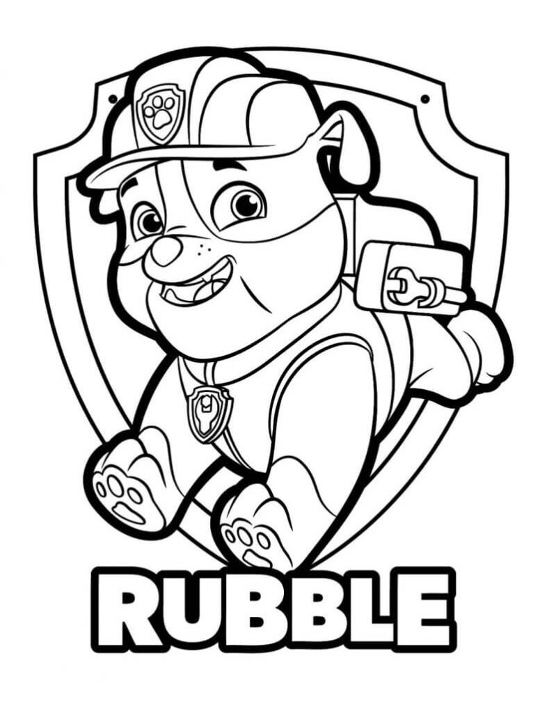 Desenho Rubble de Patrulhá da Pata para Colorir