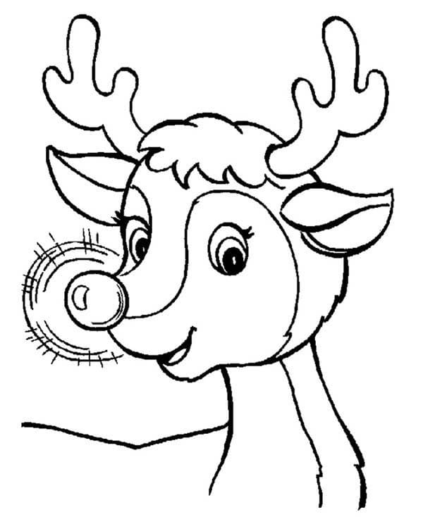 Desenho de Adorável Rudolph para Colorir