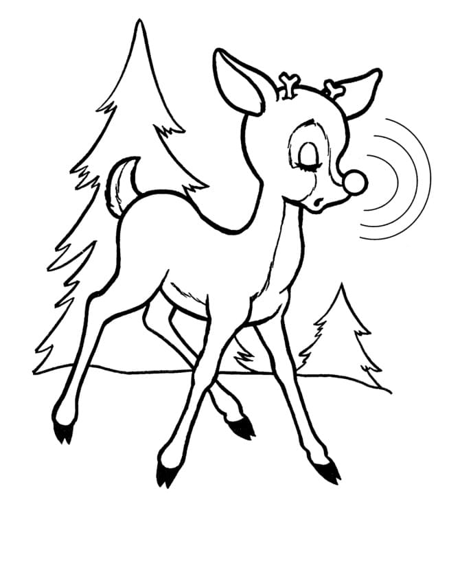 Desenho de Pequena Rudolph para Colorir