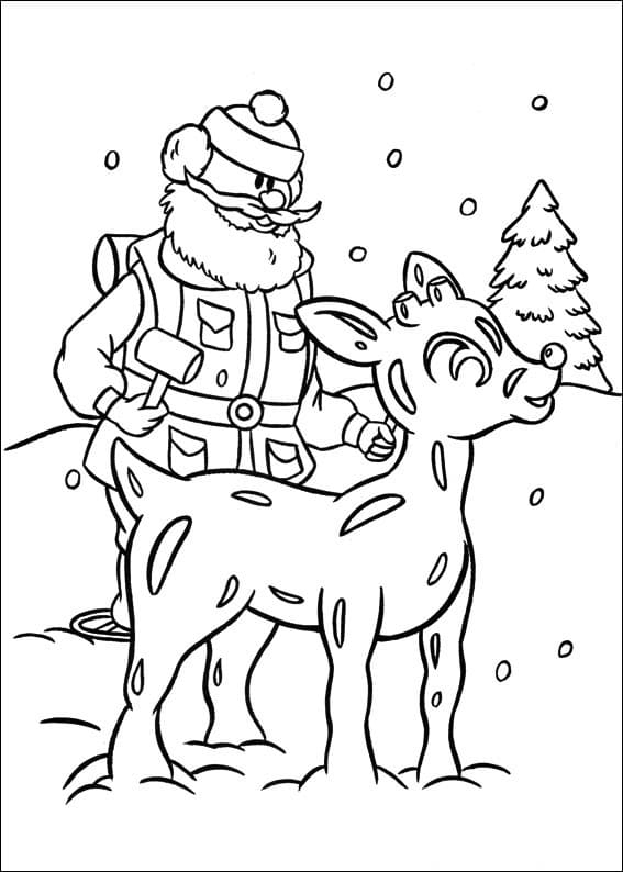 Desenho de Rudolph a Rena Mágica para Imprimir Grátis