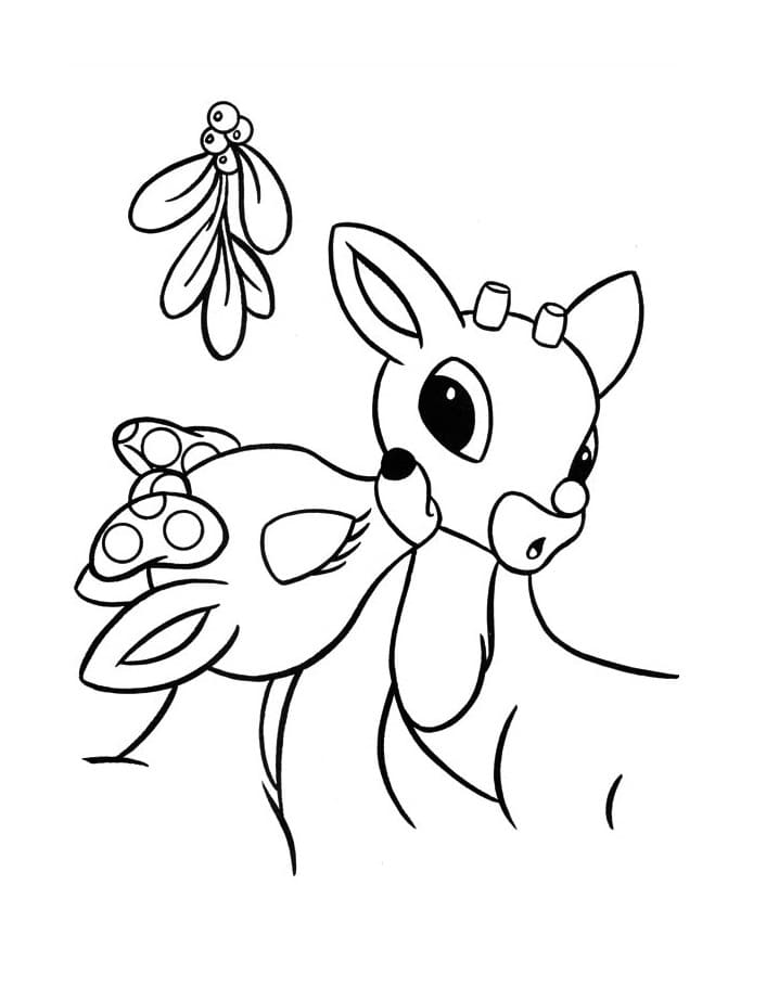 Desenho de Rudolph e Clarice para Colorir