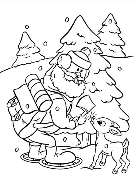 Desenho de Rudolph para Colorir Crianças Download