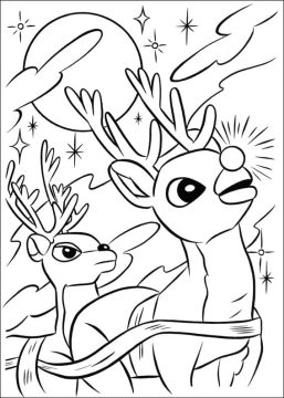 Desenho de Rudolph para Colorir e Baixar Imprimível