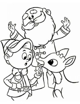 Desenho de Rudolph para Pintar com Giz de Cera Pdf