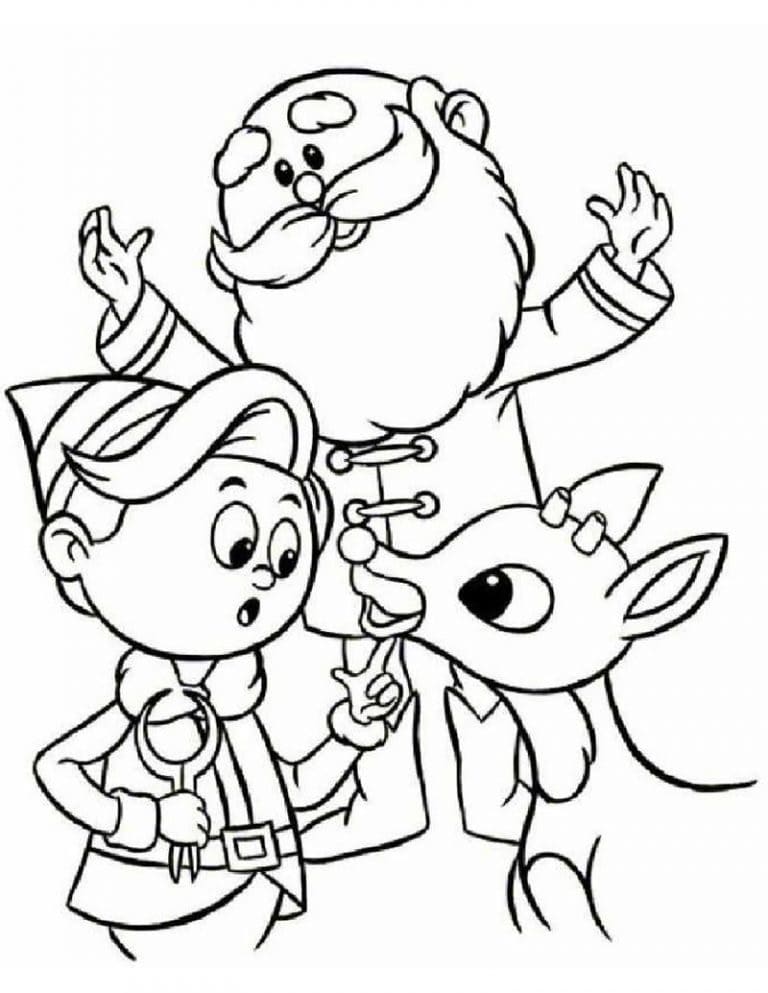 Desenho de Rudolph para Pintar com Giz de Cera Pdf