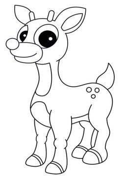 Desenho de Rudolph Sorrindo para Colorir