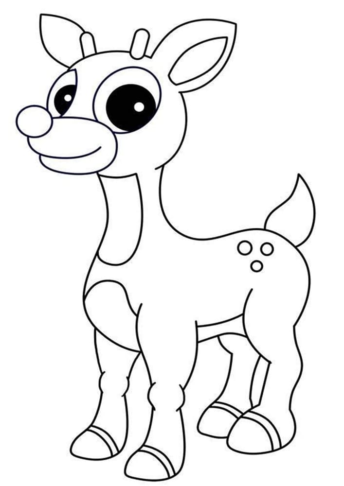 Desenho de Rudolph Sorrindo para Colorir