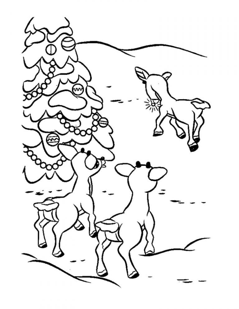 Desenho de Rudolph Triste para Colorir