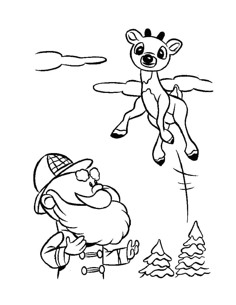 Desenhos de Rudolph a Rena do Nariz Vermelho para Colorir