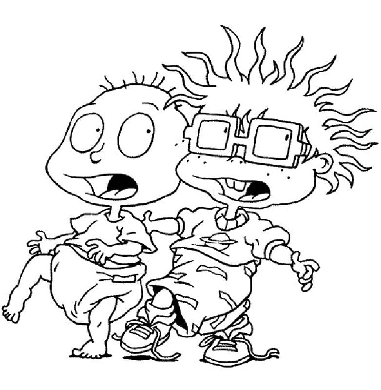 Desenho Chuckie e Tommy para Colorir