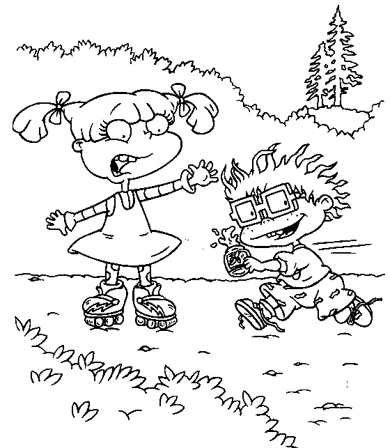Desenho de Rugrats para Colorir com Tinta Guache