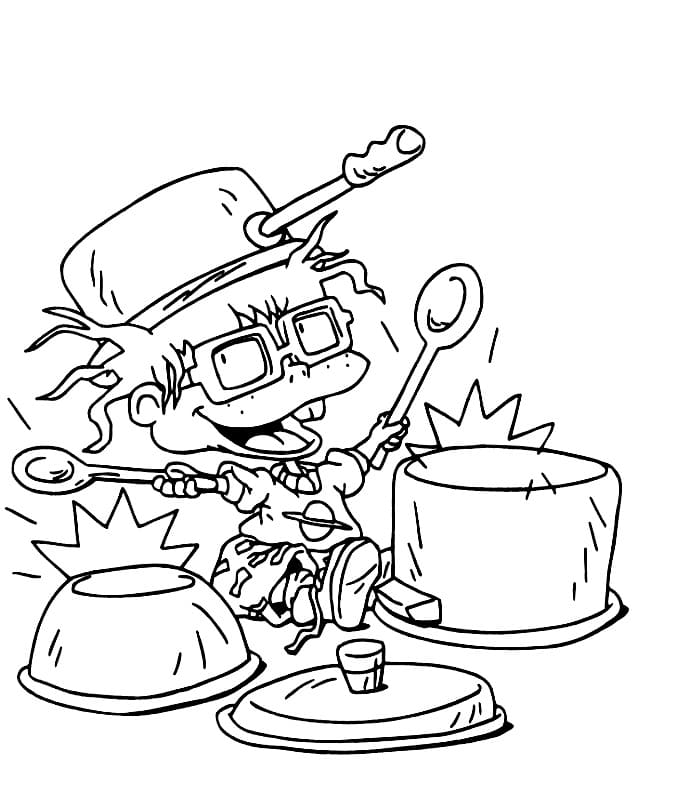Desenho Rugrats Chuckie para Colorir