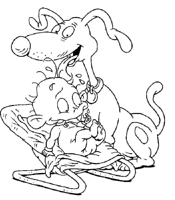 Desenho Spike e Tommy Rugrats para Colorir