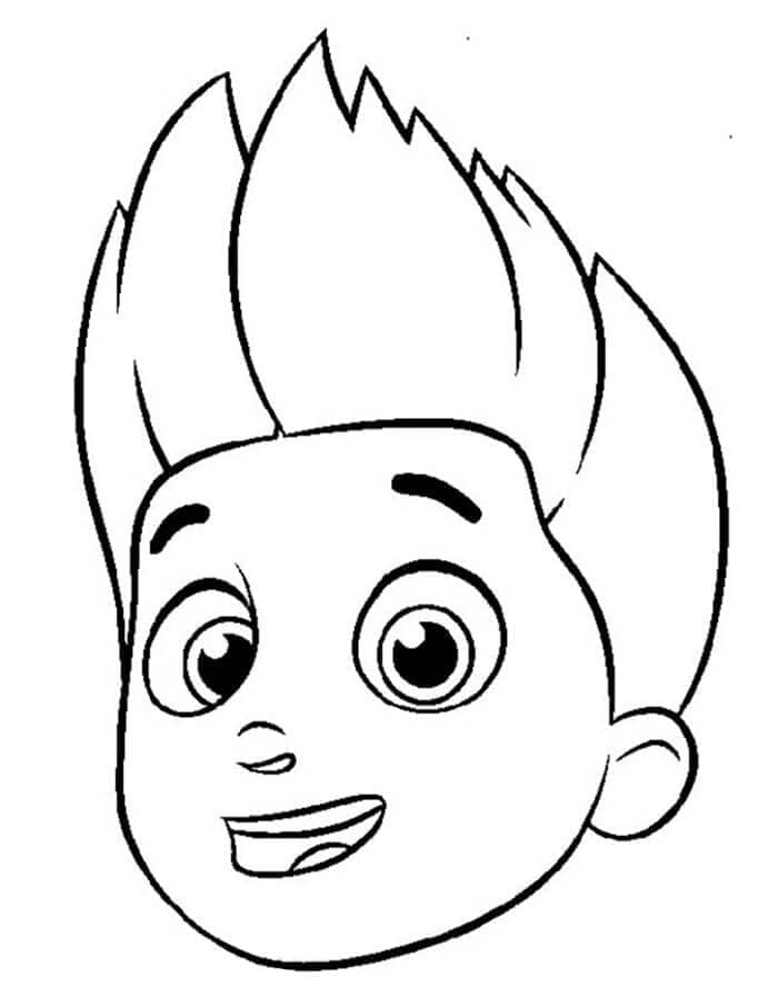 Desenho de Cara de Ryder Patrulhá Canina para Colorir
