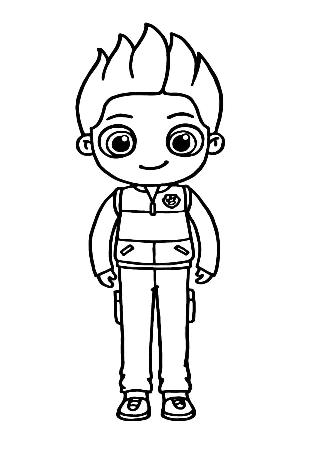 Desenho de Chibi Ryder Patrulhá Canina para Colorir