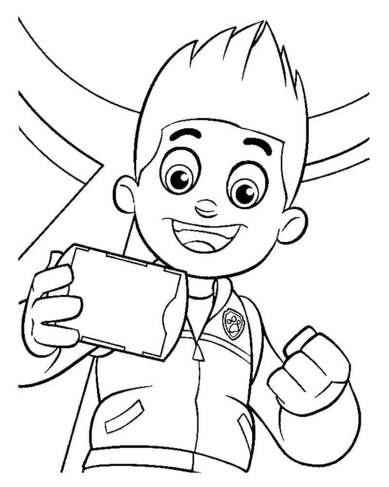 Desenho de Feliz Ryder Patrulhá Canina para Colorir