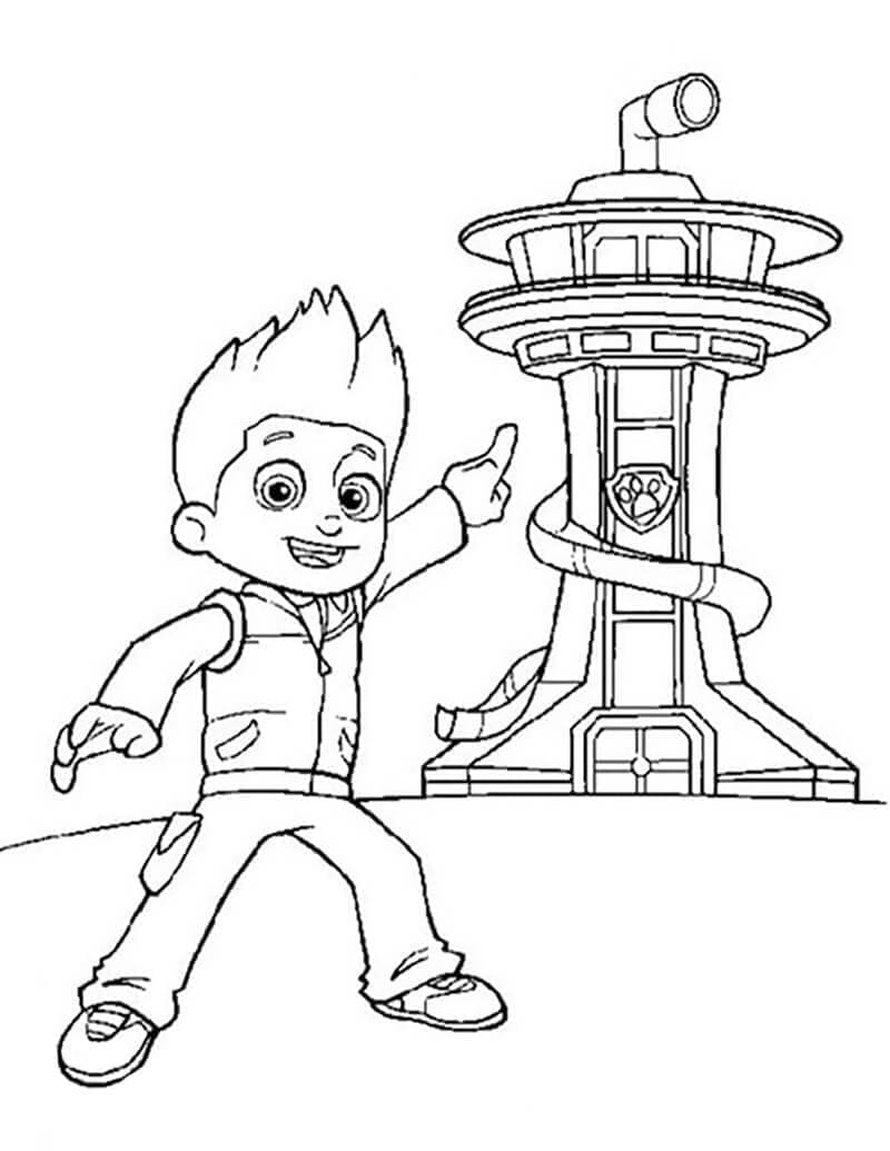 Desenho de Feliz Ryder de Patrulhá Canina para Colorir