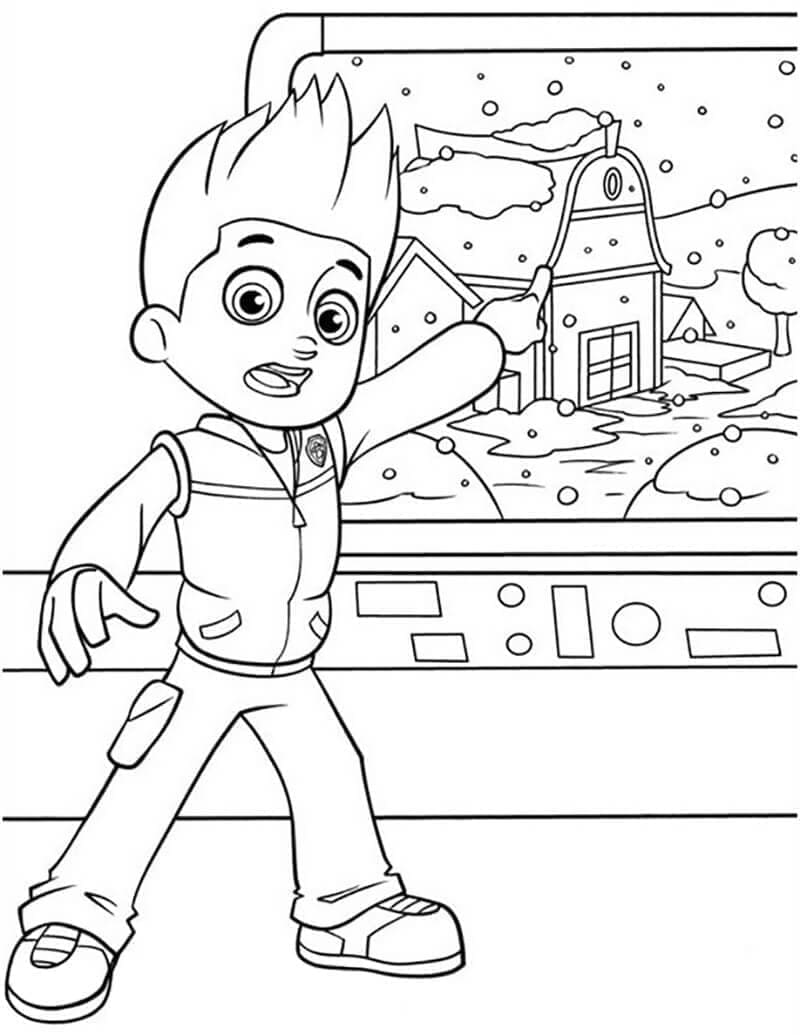 Desenho de Imprimivel Ryder Patrulhá Canina para Colorir