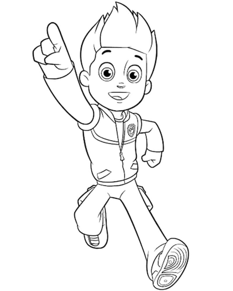 Desenho de Ryder Patrulhá Canina Grátis para Crianças para Colorir