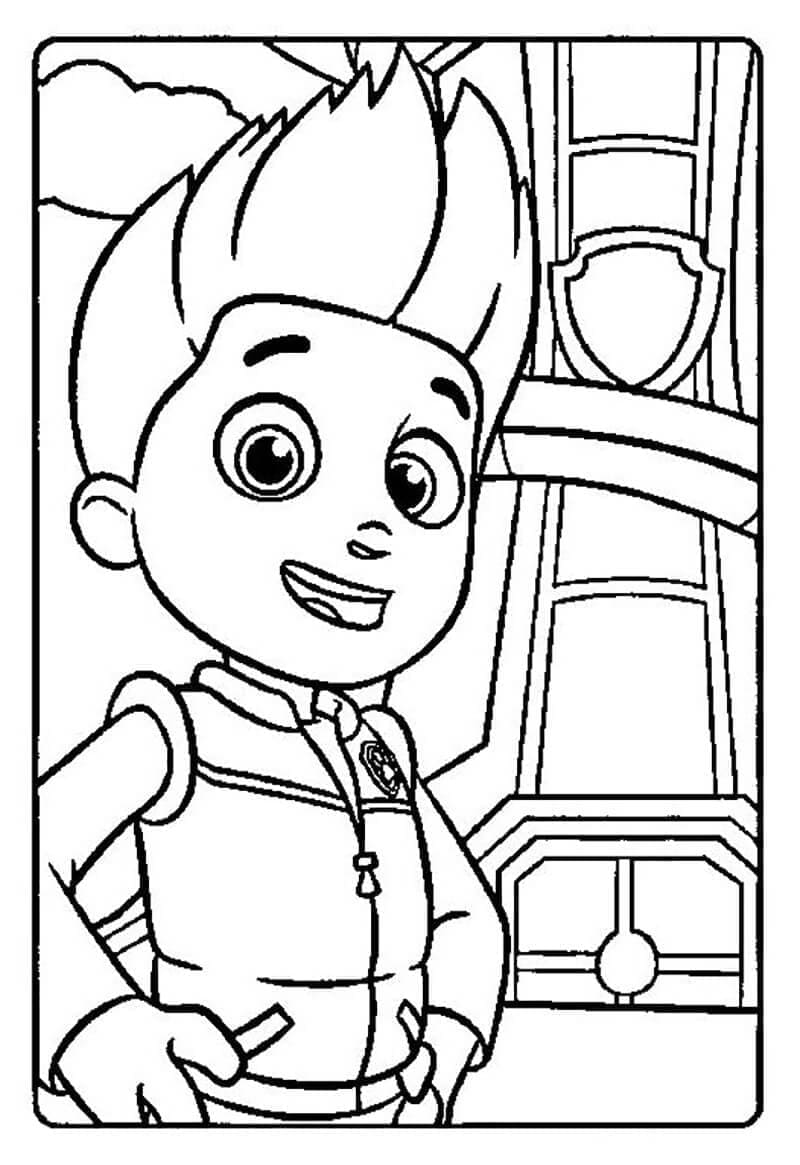 Desenho de Ryder Patrulhá Canina Grátis para Colorir
