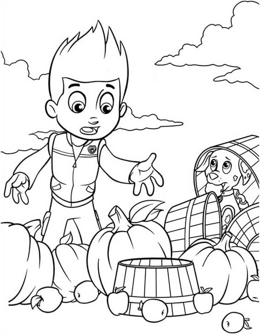 Desenho de Ryder Patrulhá Canina Imprimivel para Crianças para Colorir