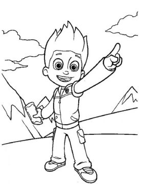 Desenho de Ryder Patrulha Canina Imprimível para Colorir