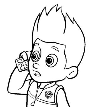 Desenho de Ryder Patrulha Canina para crianças para Colorir